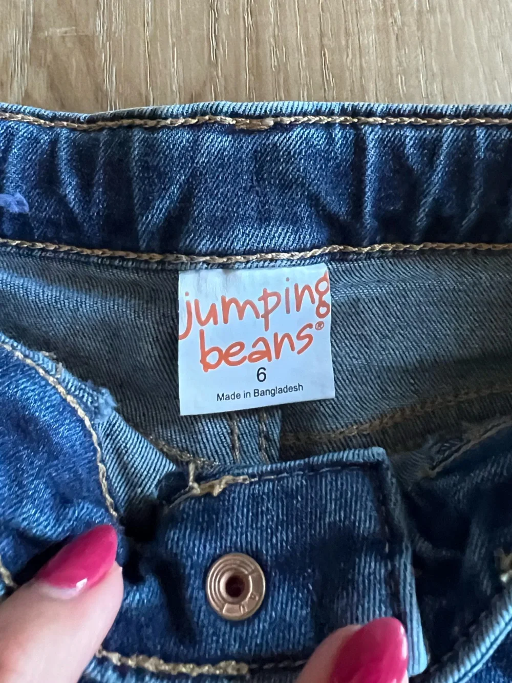 jumping beans dark blue denim shorts with contrast stitching